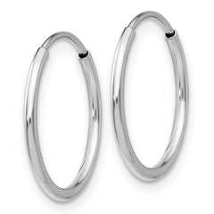 14k White Gold Polished Endless Tube Hoop Earrings - 6