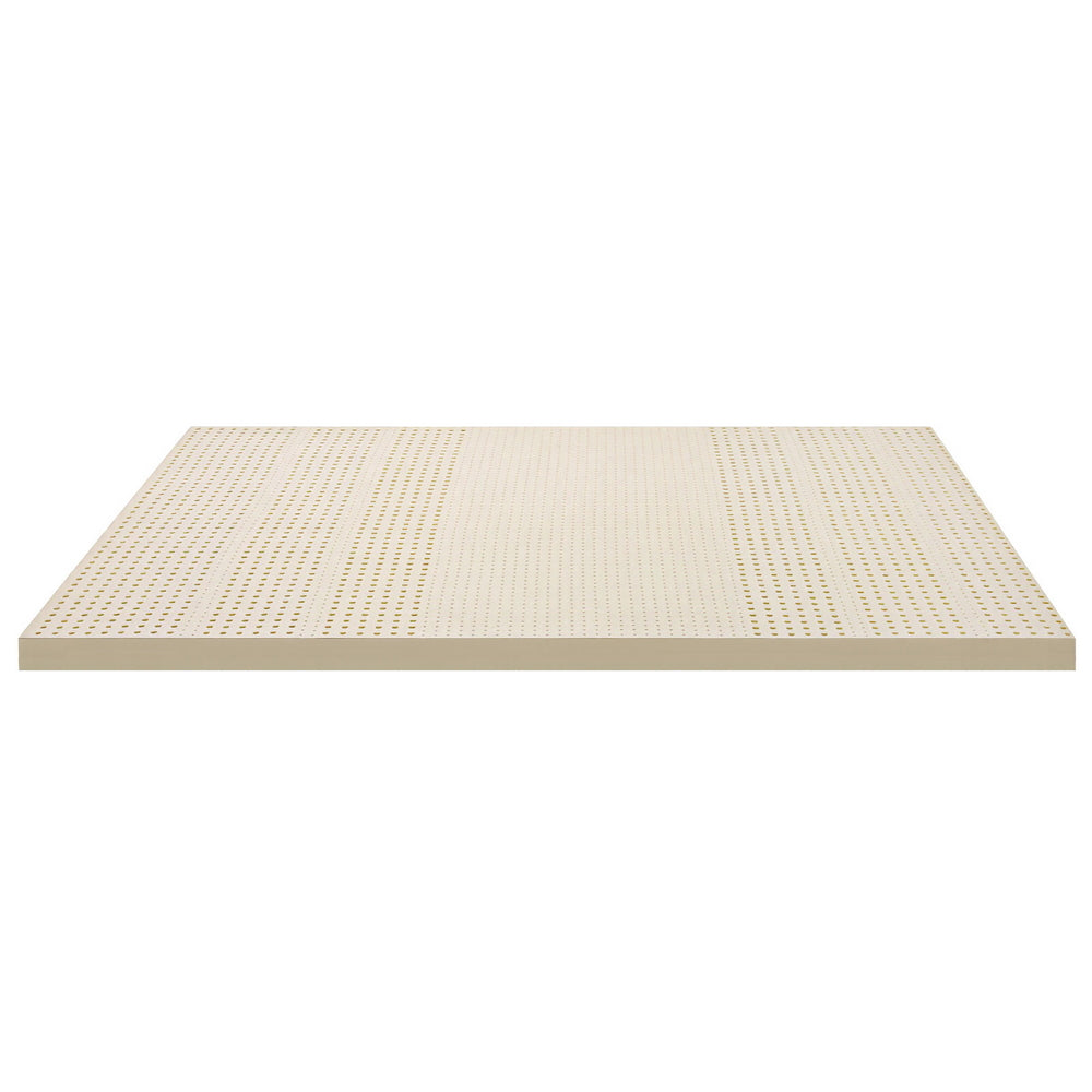 Latex Mattress Topper 7.5cm Double made from 100% natural latex with breathable perforations for enhanced comfort and support.