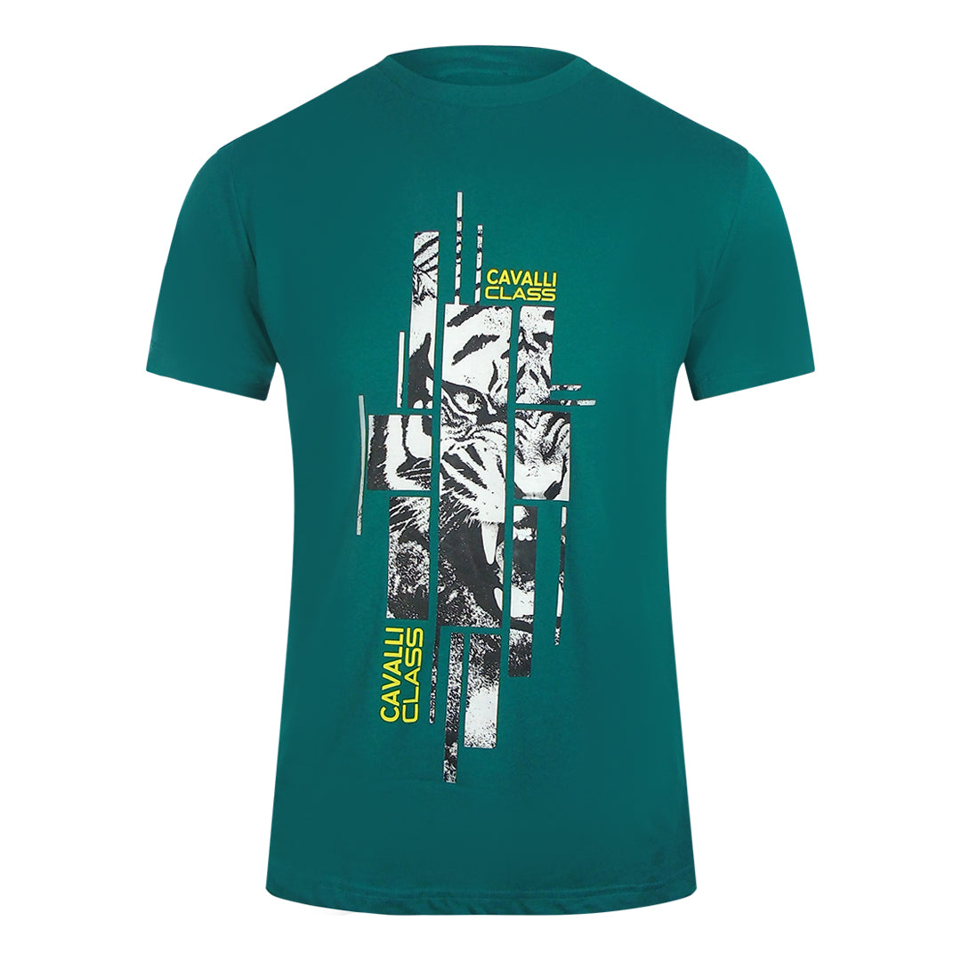 Cavalli Class Txt60E Jd060 04038 Green Ottanio T-Shirt Mens M