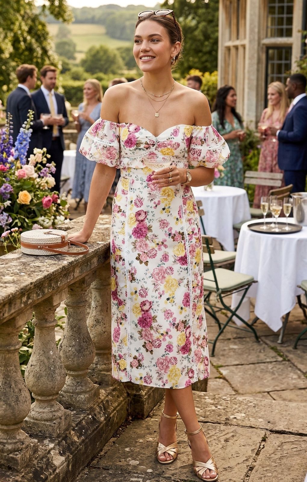 Talulah Floral Tea Time Midi Dress
