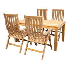Gartenmöbel Set Minimalistik/Kediri, 5-teilig, für 4 Personen