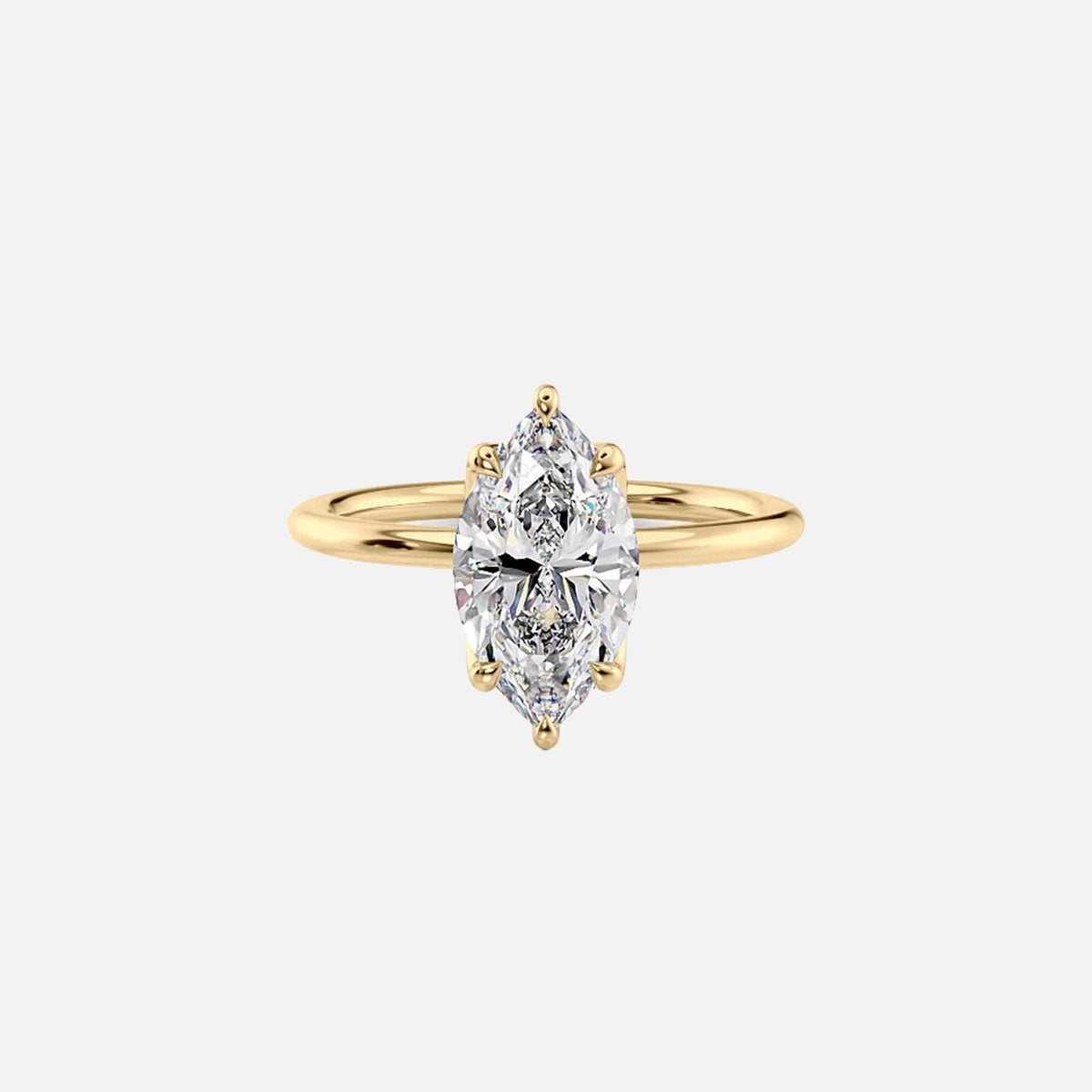 The Solitaire Lisa Marquise Lab Diamond Ring 14k Yellow Gold 001