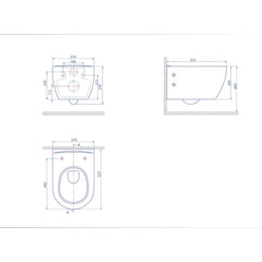 Toilet City 52 cm Wall Hang - Rimless Mat Wit