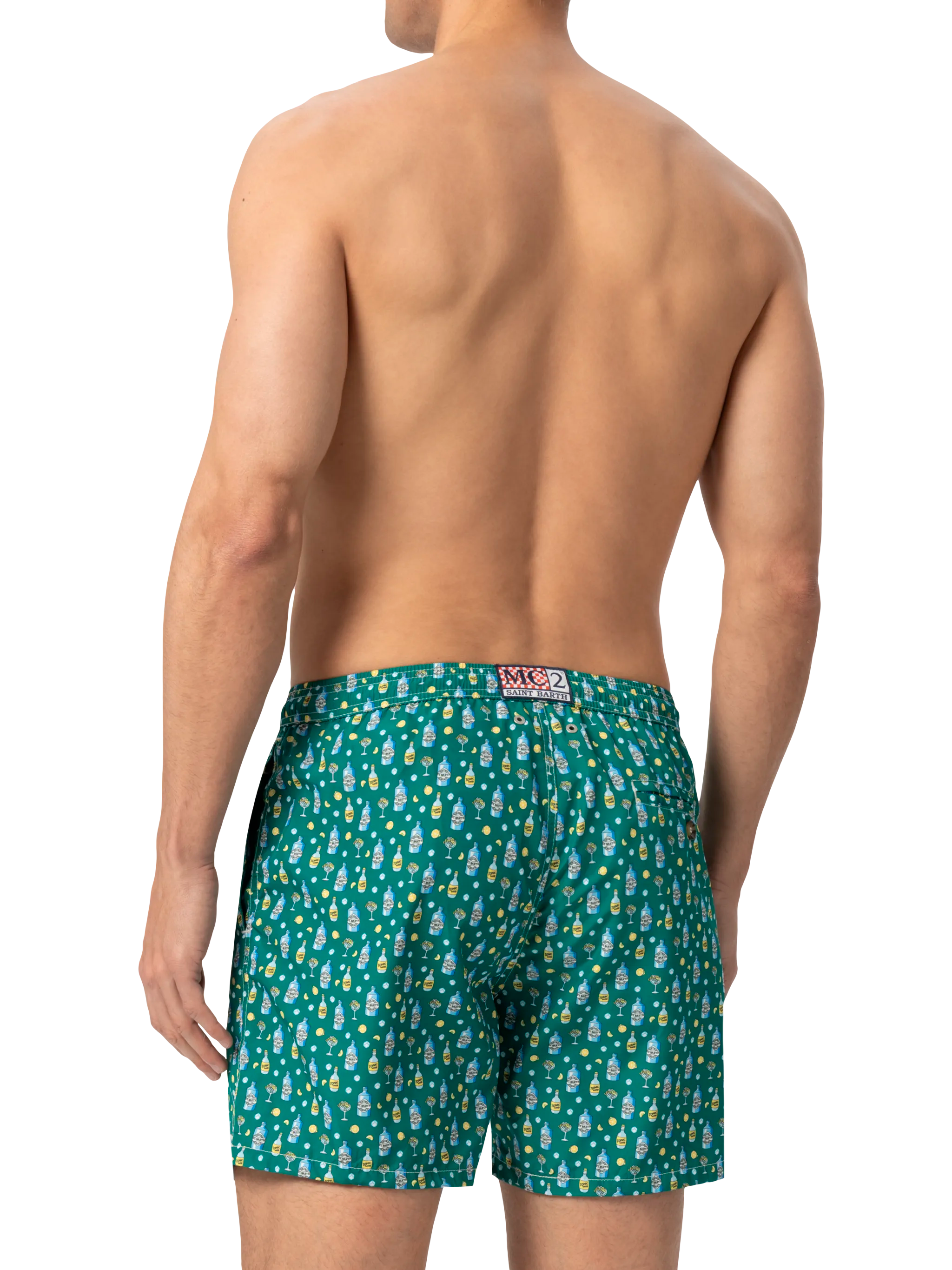 Lightweight fabric swim shorts Lighting with gin lemon print - MC2 Saint Barth