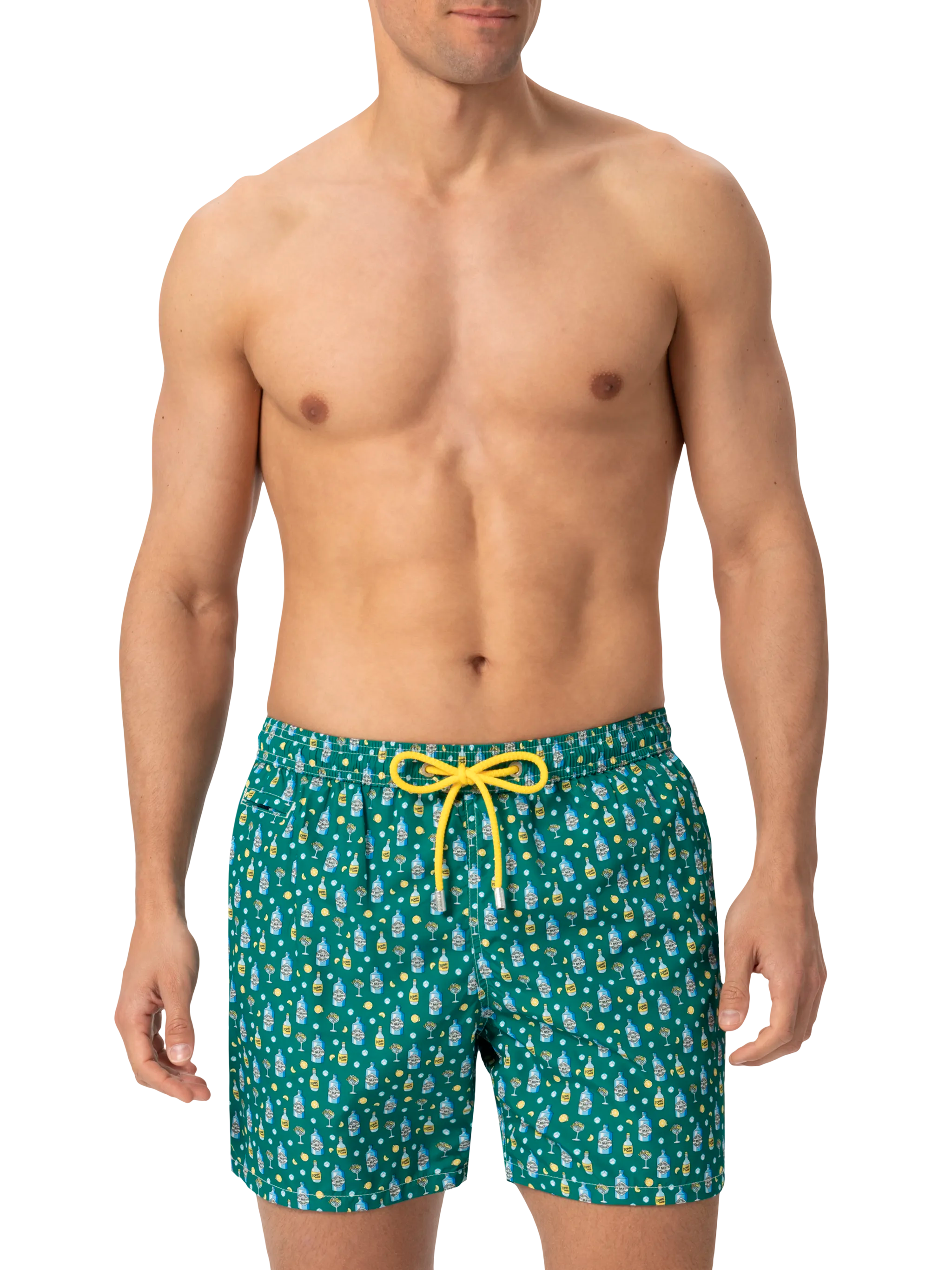 Lightweight fabric swim shorts Lighting with gin lemon print - MC2 Saint Barth
