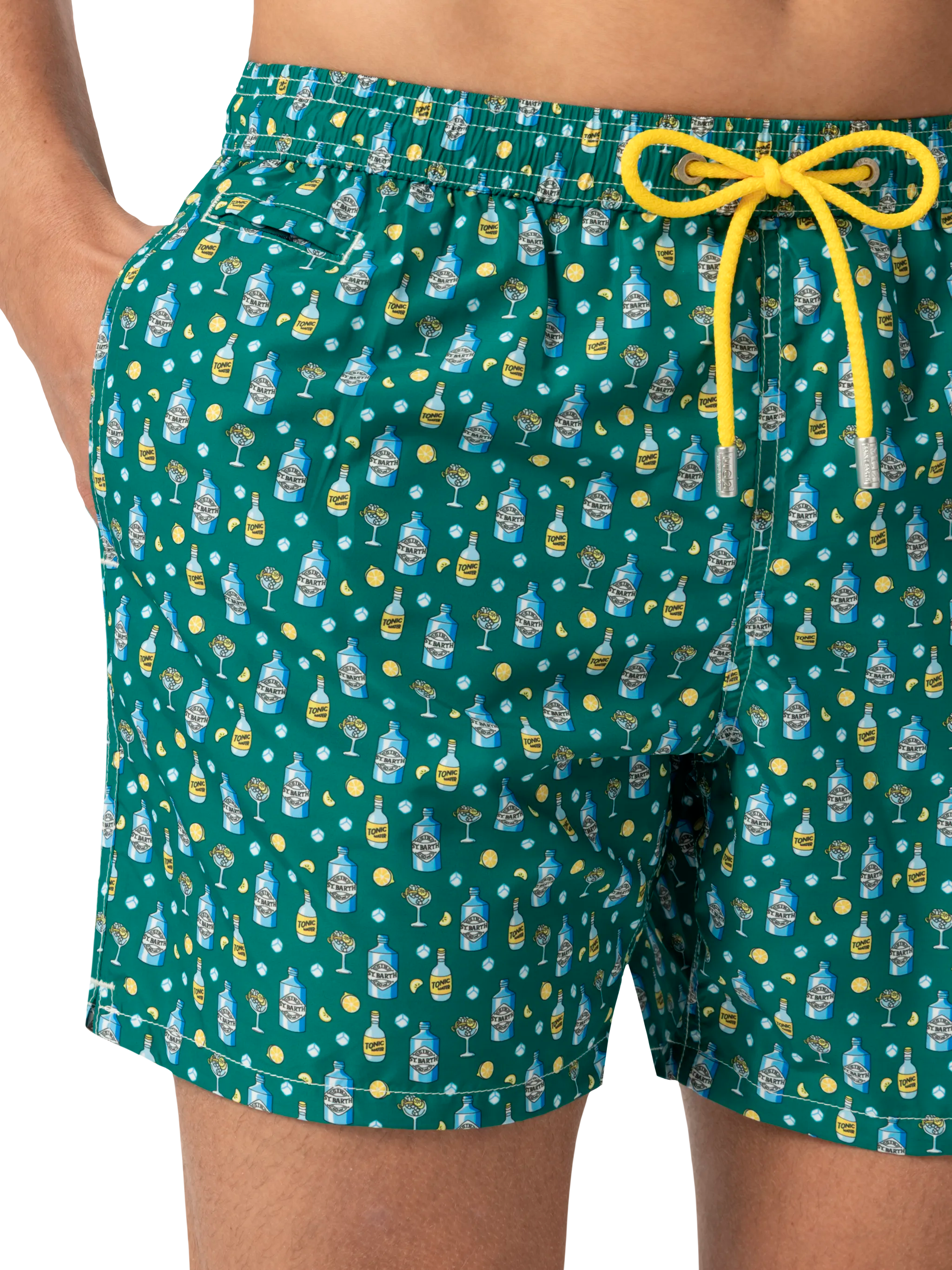 Lightweight fabric swim shorts Lighting with gin lemon print - MC2 Saint Barth
