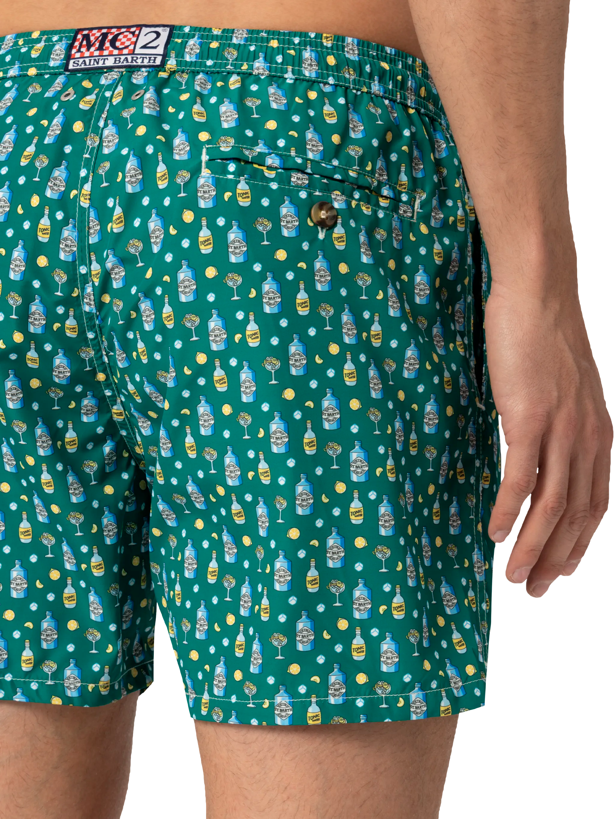Lightweight fabric swim shorts Lighting with gin lemon print - MC2 Saint Barth