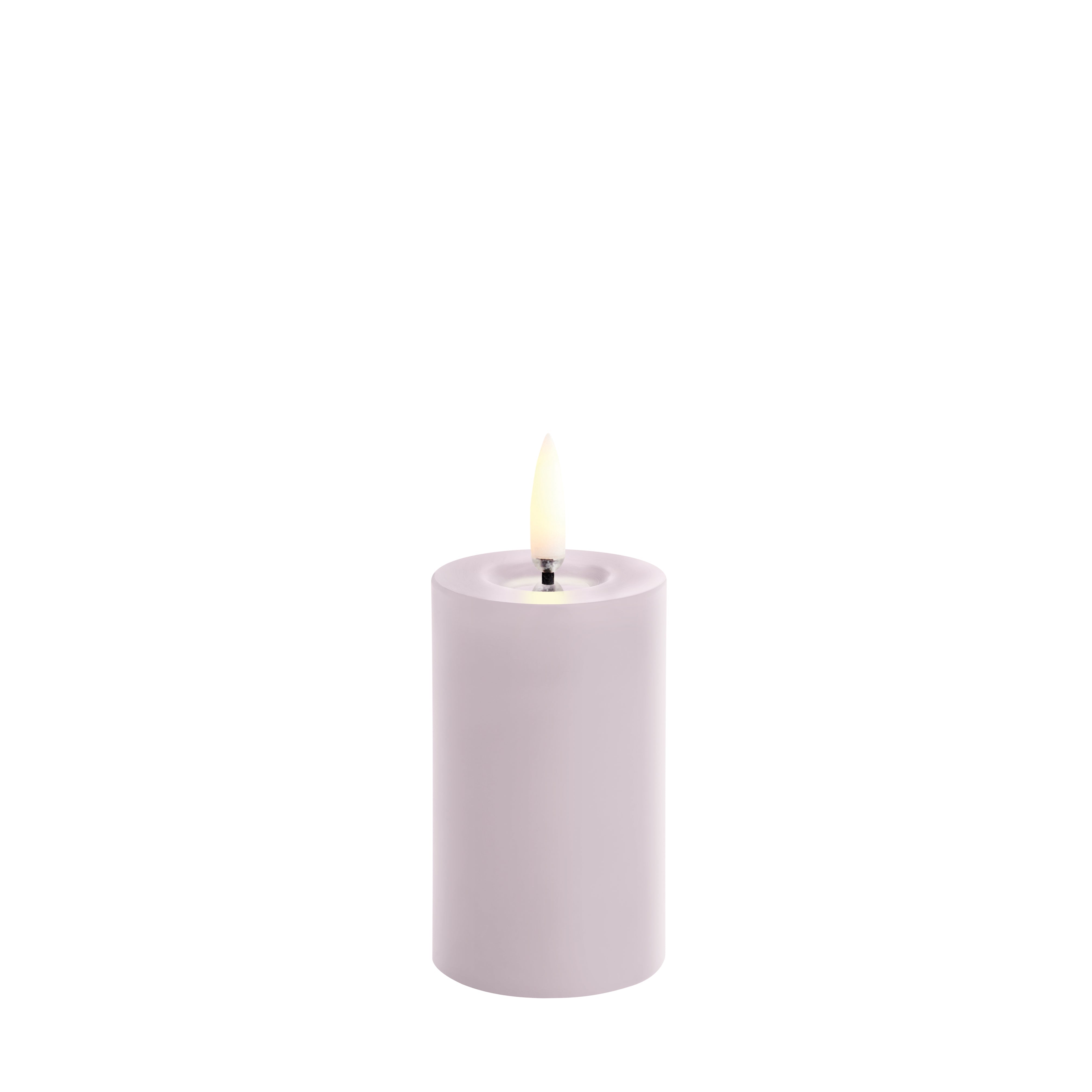 Uyuni Lighting ´Melted´LED bloklys Ø5x7,5 cm - Light lavender