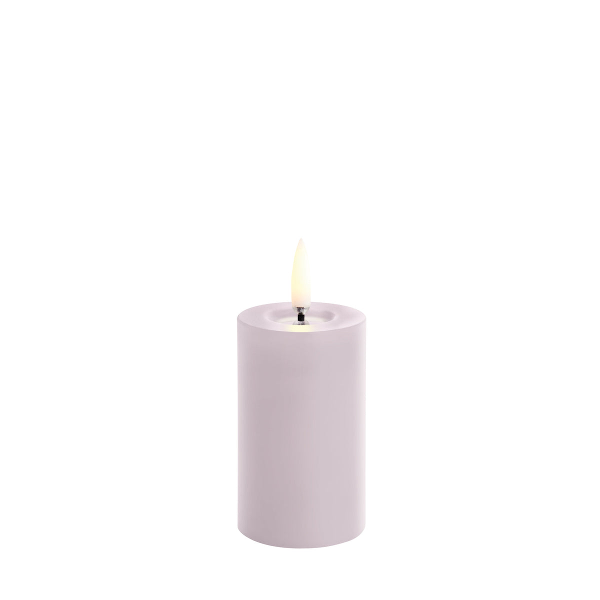 Uyuni Lighting ´Melted´LED bloklys Ø5x7,5 cm - Light lavender