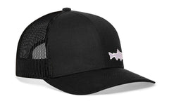 Steelhead Fish Trucker Hat  |  Black Steelhead Fish Snapback