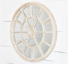 35" MANGO WOOD WALL MIRROR - (Pick Up Only)
