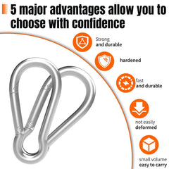 Karabiner Hook - 50 pieces - M6 - Karabiner Hook Clip - Spring - Karabiner Hook - Keychain - For gym - Climbing lock - Karabiner Hook Clip - Hanging plants - Outdoor camping - Hiking