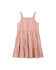 tess dress in dusty rose embroidered