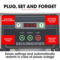 Baumr Ag Baumr-Ag 90L/Day Commercial Air Dehumidifier For Mould Portable Stackable Lcd Display Wheels
