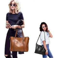 Light Blue Fashionable Soft Leather Women's Handbag, Large Capacity Shoulder & Crossbody, Casual Bucket Bag