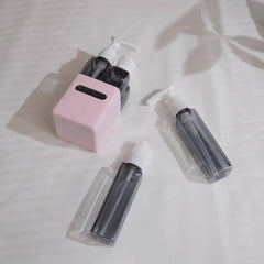 2Pcs 4 In 1 Travel Dispenser Set Leakproof Reusable Bottles For Toiletries Square