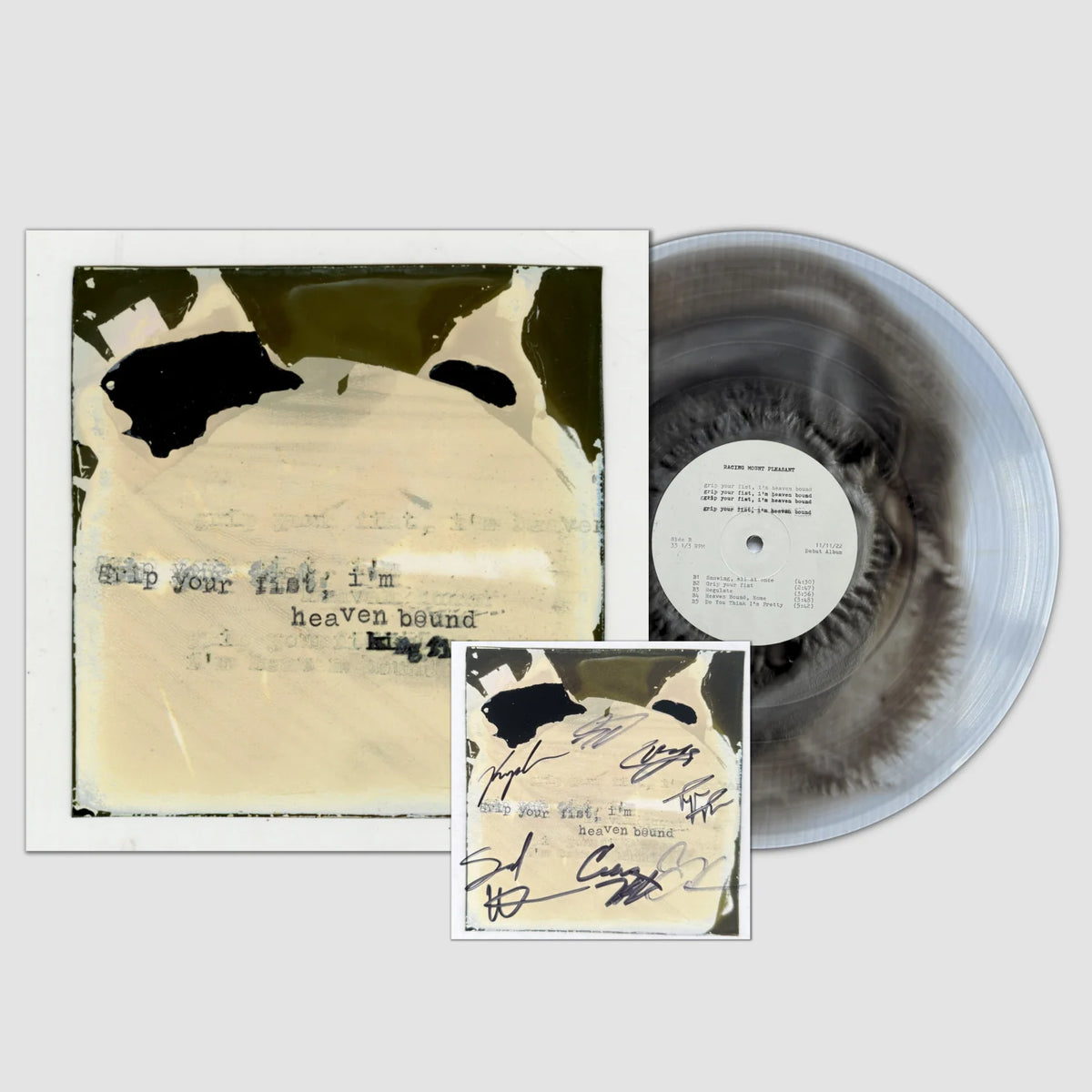 SIGNED Racing Mount Pleasant - Grip Your Fist, I'm Heaven Bound Limited Edition Color in Color Vinyl Record LP