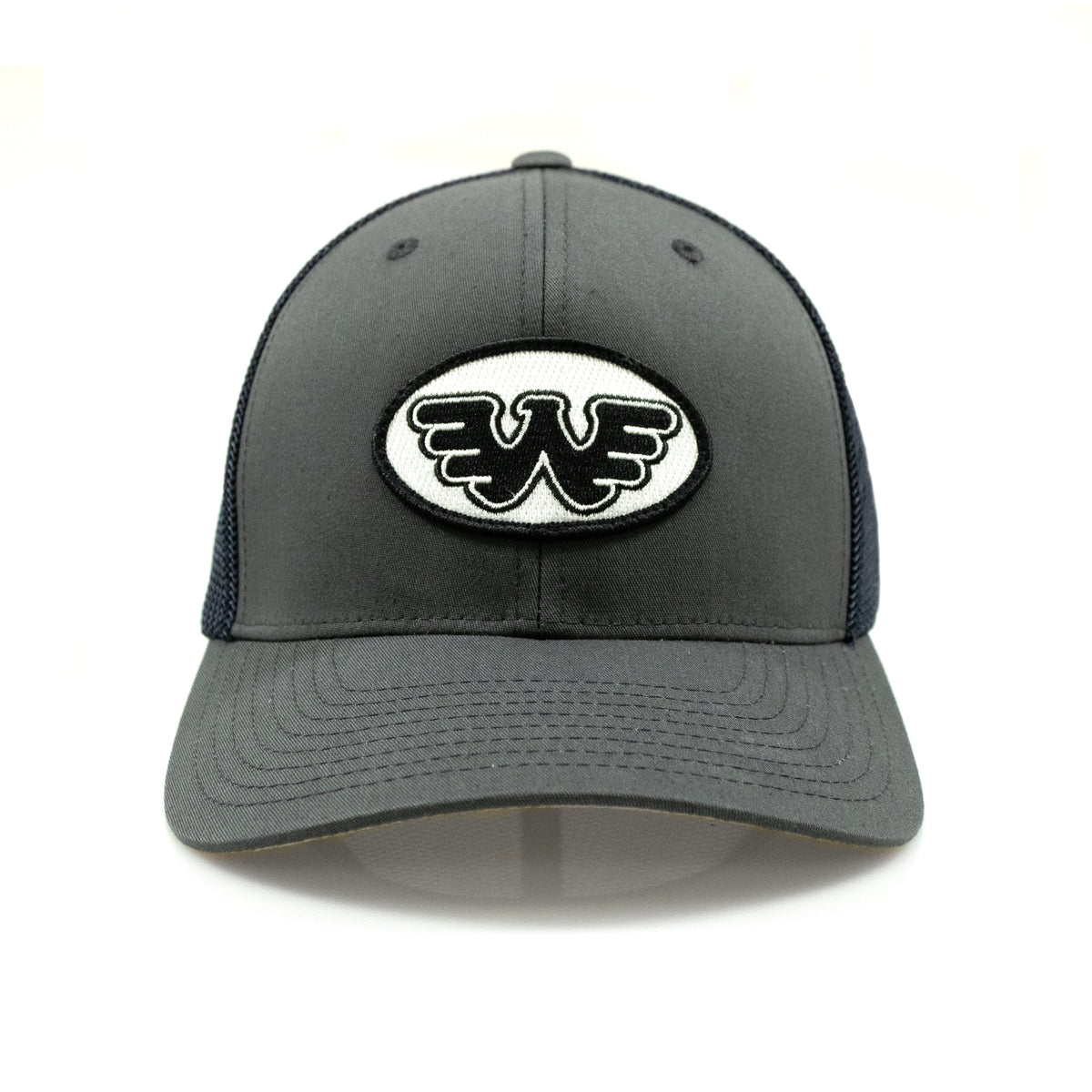 Waylon Jennings Flying W Oval Patch Flexfit Hat (Charcoal)