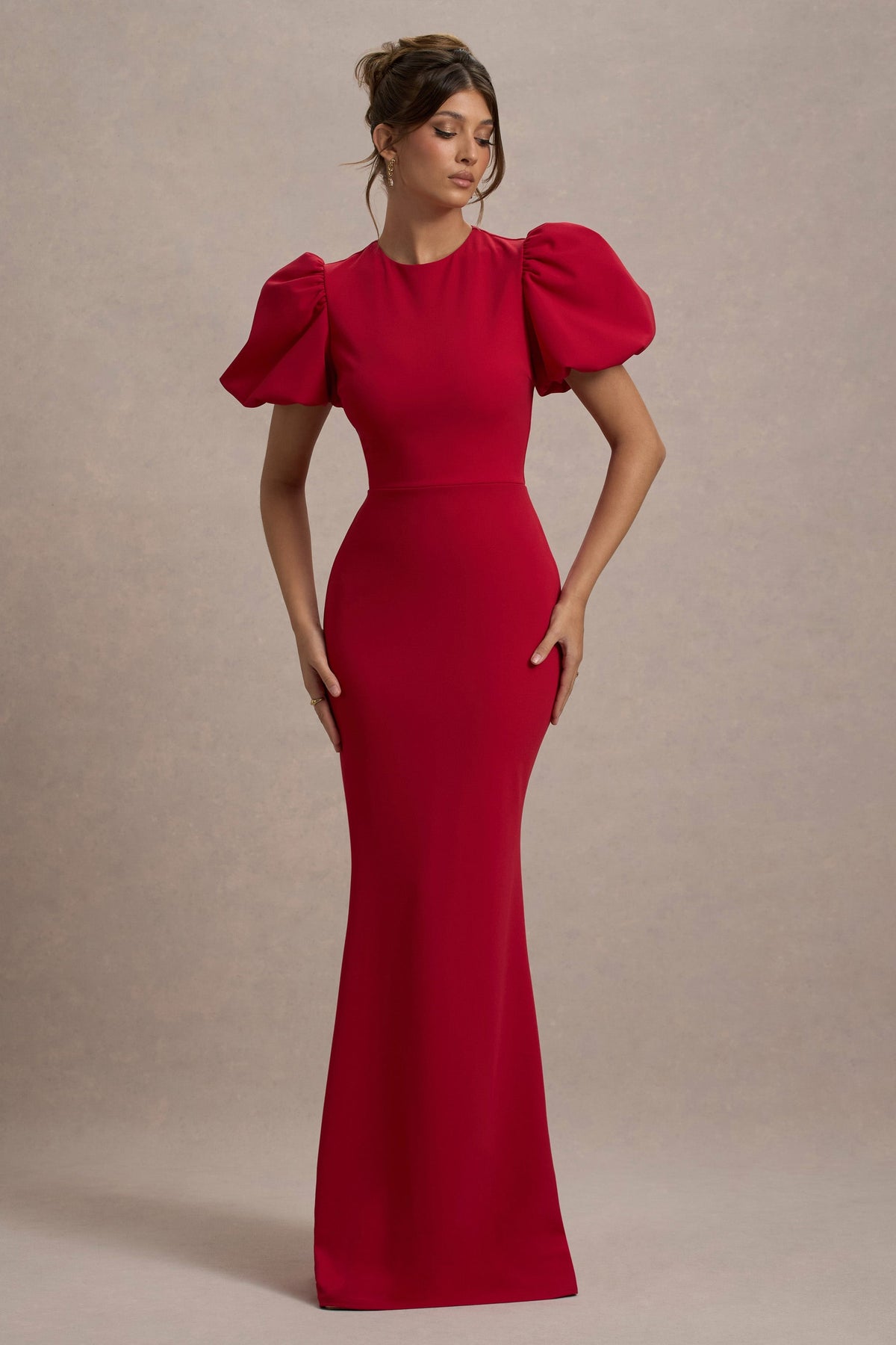 Love Letters | Red Puff-Sleeve Maxi Dress - Club L London - USA