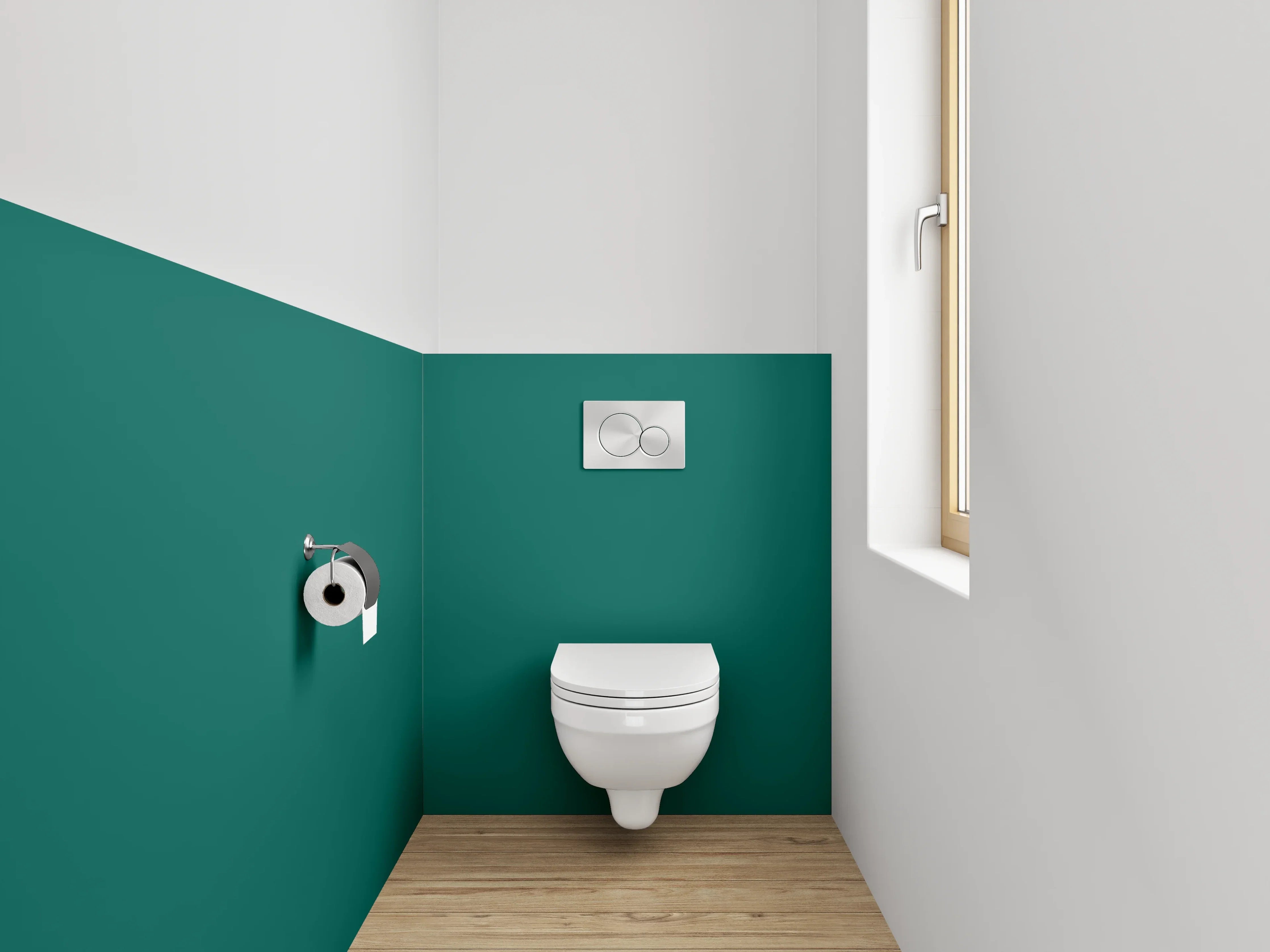 WC-Rückwand - RAL 6026 Opalgrün