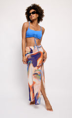 Marble Print Sheer Maxi Skirt
