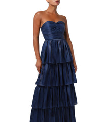 Lulus Bella Tiered Maxi Dress Navy