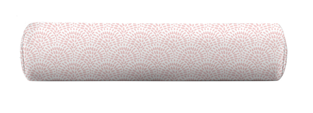 Bolster Pillow Cover in pink block print by Camilla Moss
