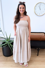 Smocked Top Sleeveless Midi Dress