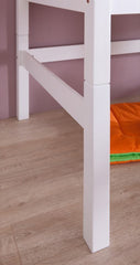 Hochbett ELIYAS Kinderbett mit Rutsche Spielbett Bett Weiß Stoffset Lila/Weiß