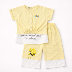 Newborn Baby Girl Yellow Summer Co-Ord Set – Soft Cotton Shine Outfit