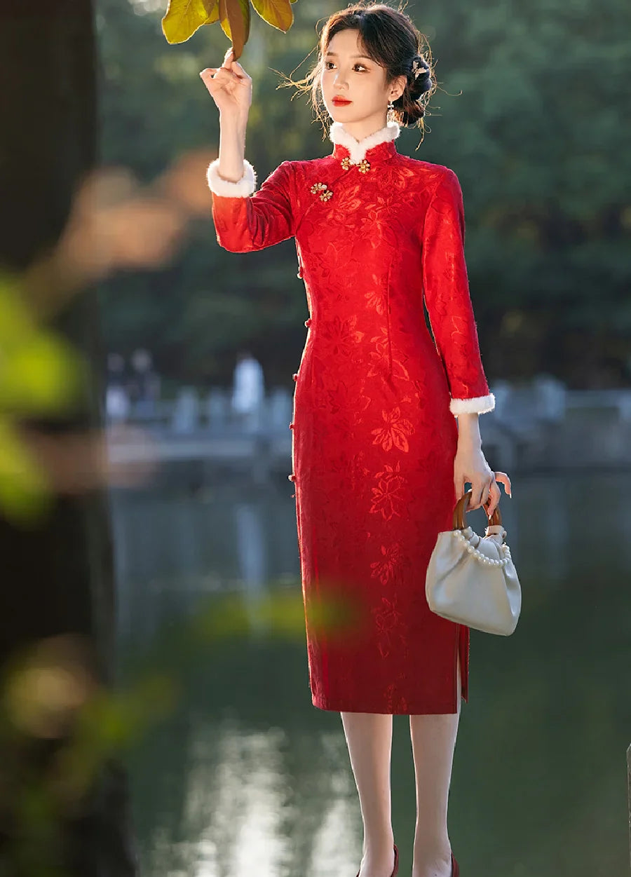 Winter qipao dress