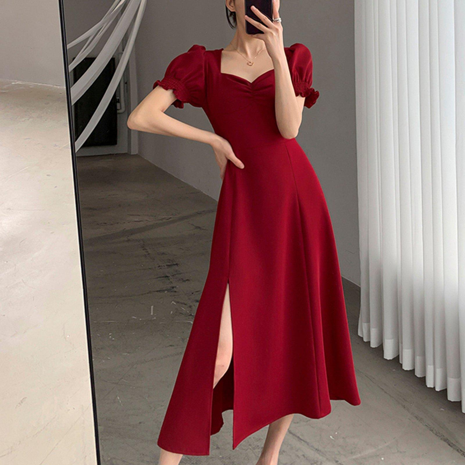 Sweetheart Short Sleeve Fit & Flare Dress Vivian Seven