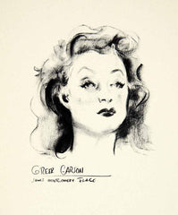 1951 Print Greer Garson James Montgomery Flagg Actress Portrait Art XDJ2