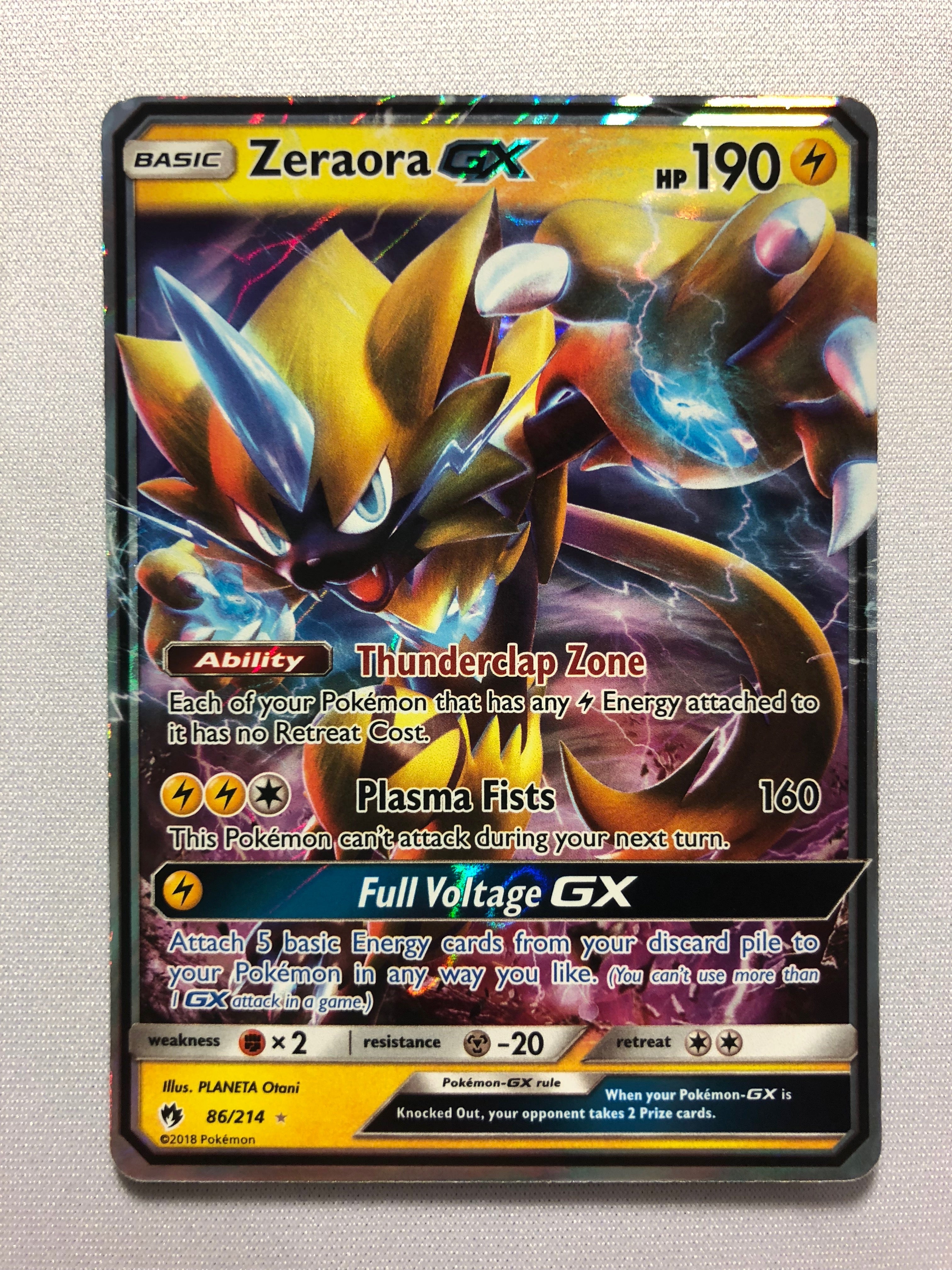 Zeraora GX 86/214 SM Lost Thunder Holo Ultra Rare Pokemon Card Near Mint