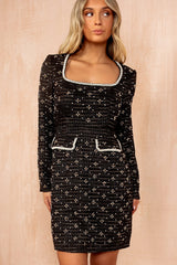 Amaranta Tweed Black Beaded Dress