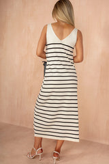 Jordan Stone Fine Knit Striped Midi Dress