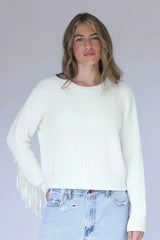 Carly Fringe Sleeve Crew