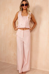 Zaria Pink Wide Leg Trousers