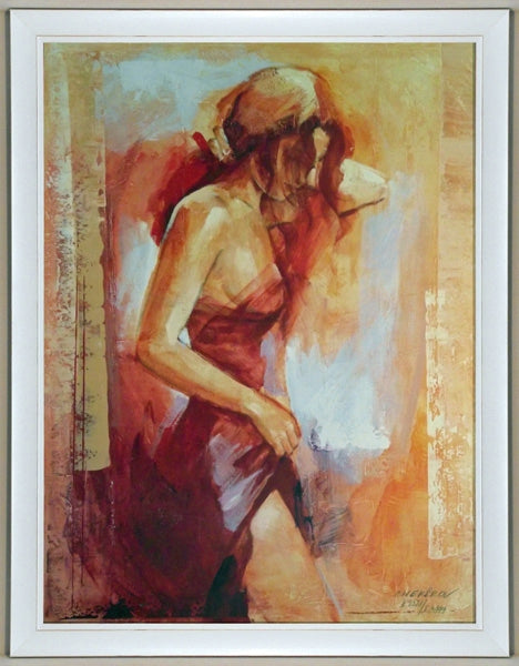 Obraz T. Chekirov, 'Tamara' - kolorowy akt kobiety w drewnianej ramie 60x80 cm - ErgoPaul