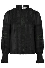 Neo Noir Ebba S Voile Blouse Black Bluse