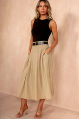 Haven Stone 2 in 1 Belted Midi Dress