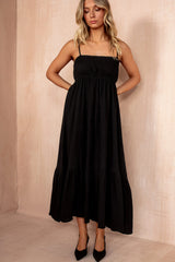 Tessa Black Cotton Cami Dress