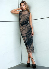 Abstract Print Mesh Bodycon Dress Dresses Kate Hewko