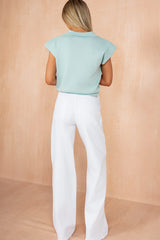 Brie Duck Egg Knit Sleeveless Polo Top