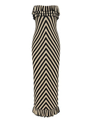 Posse Miles Strapless Dress in Cream & Black