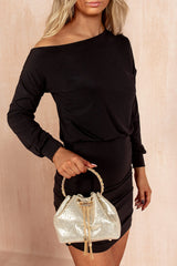 Lennon Gold Satin Diamante Grab Bag