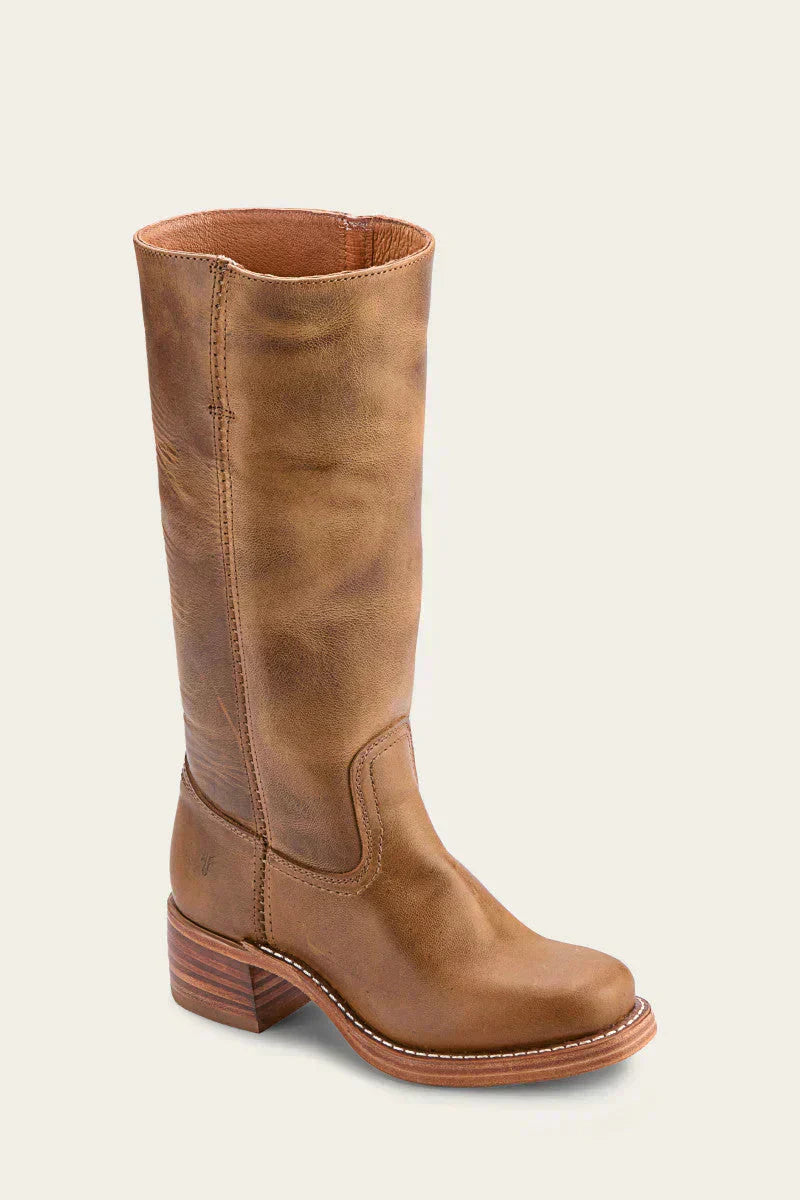 Shaina Bottes Western Femme – Bottes Hautes à Talon Bloc avec Look Cuir & Style Iconique