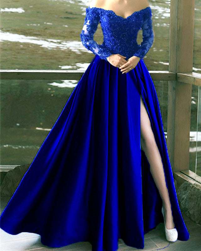 Royal Blue Prom Dresses With Sleeves
