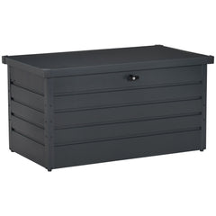 Outsunny Large Deck Box, Outdoor Storage Container with Lock for Pool Toys, Garden Tools, Furniture and Sports Equipment, Grey