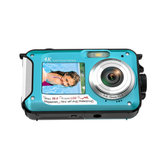 ShotCorix Waterproof Digital Camera 56MP 4K UHD Dual Screen 11FT Underwater Selfie Cam